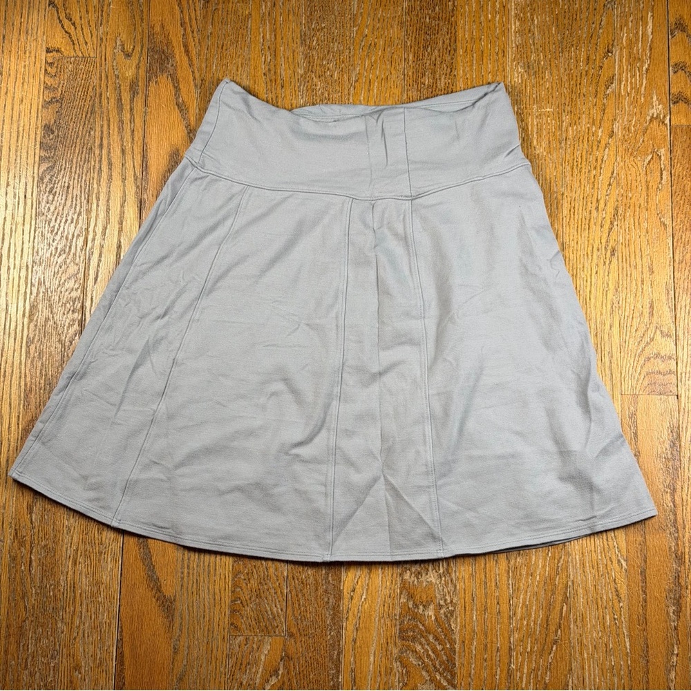 Athleta Skirt Womens Small‎ Petite Gray A-Line Knit Stretch Knee Length